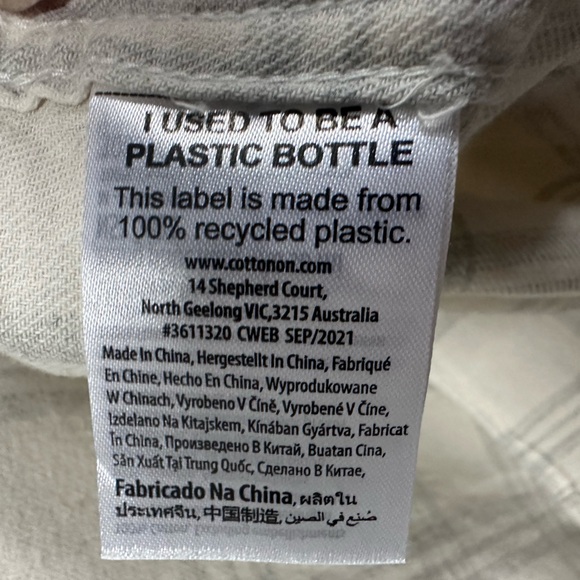 Cotton On Cream Tartan Casual Button Up Long Sleeve Shirt Flannel Mens Small - Picture 6 of 10